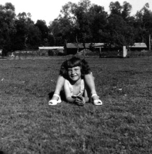 A lesson in flexibility ... or at least appearing so, thanks to cousin Deanna's legs.