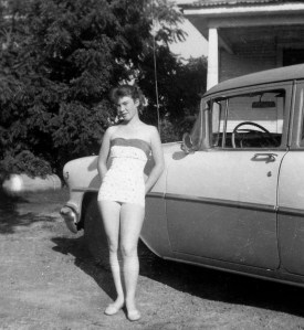 Mom, the bathing beauty.