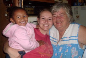 Mom with my niece Sarah and her daughter Samarah.
