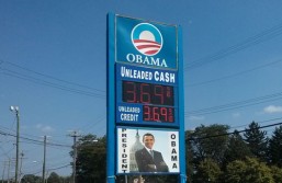 No, there aren't "Obamastations" giving free gas to minorities and the poor. Image from satirical news site The Daily Currant.