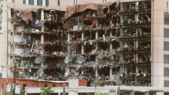 No, not an attack by Muslims, but instead a very white guy named Timothy McVeigh in 1995. I was working in TV at the time, and these images were 24/7. Image found on CNN.
