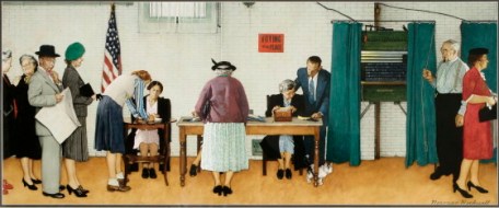 Election Day, 1944, by Norman Rockwell. Pity elections no longer are as quaint as this.