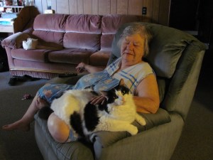 Two of my favorite beings in the world, my mom and Luke (her grandkitty).