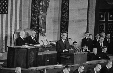 President Lyndon B. Johnson declared a War on Poverty in his first State of the Union address in 1964.  AP Photo found on The Nation.