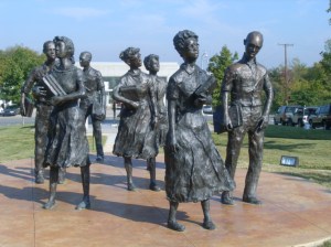 Testament, sculpture of Little Rock Nine on Arkansas Capitol grounds, by John Deering.