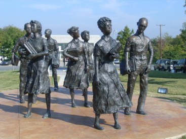 Testament, sculpture of Little Rock Nine on Arkansas Capitol grounds, by John Deering.