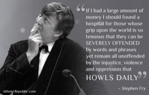 Tell it like it is, Stephen! Image found on Atheist Republic.