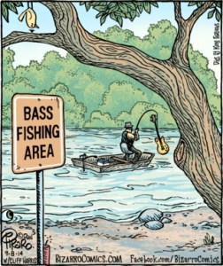 Annnnd, yet another "bass." Somehow I don't think that one will go very well with hushpuppies. Image found on arnoldzwicky.org.