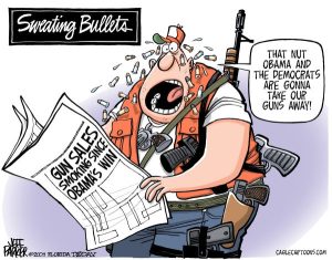 You don't suppose gun and ammo manufacturers would have an agenda, would ya? Cartoon by Jeff Parker, Florida Today.