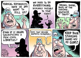 Editorial cartoon by Rob Rogers, Pittsburgh Post-Gazette.
