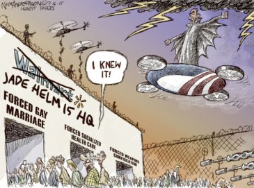 Nick Anderson of the Houston Chronicle, on the other hand, has more than enough sense of humor to make up for the humorless crazies (and he happens to be a master of drawing the crazies).