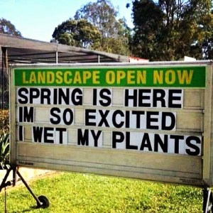 I thought it was raining ... Image found on FunnySignsofInstagram.