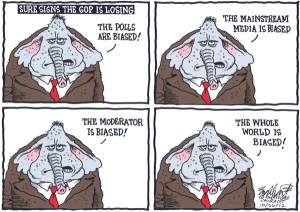 'S not fair!!!! You big meanies! Editorial cartoon by Bob Englehart, Hartford Courant.