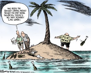 No, no ... no need to look for other news sources once you've found one that agrees with you! Editorial cartoon by Kevin Siers, Charlotte Observer.