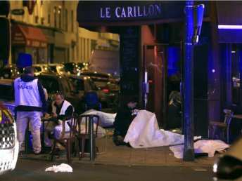 Victims lay on the pavement outside a Paris restaurant as police officials in France on Friday report multiple terror incidents, leaving many dead. The victims should be our primary concern, not blaming all members of one religion. Photo by Thibault Camus, Associated Press.