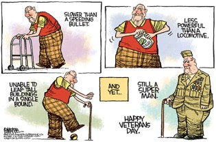 We salute you! Editorial cartoon by Rick McKee, Augusta Chronicle.