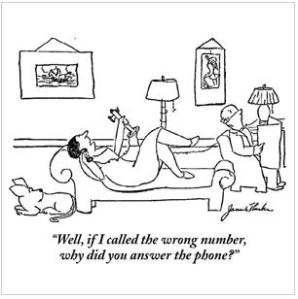 It's a good question ... Cartoon by James Thurber.