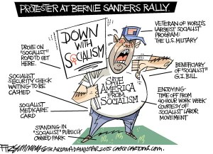 If I don't like it, it's socialist, dadbernit! Editorial cartoon by David Fitzsimmons, Arizona Daily Star.