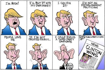 Uhhhh ... can we start over with a whole new batch? Editorial cartoon by Bruce Plante, Tulsa World.