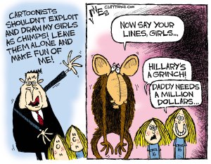 Hey, he told us to! Editorial cartoon by Clay Jones, Claytoonz.