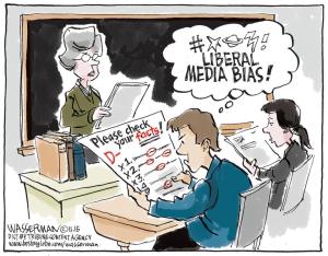 Since when are facts liberal? Editorial cartoon by Dan Wasserman, Tribune Content Agency.