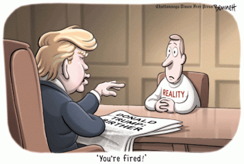 Reality and truth are much abused ... Editorial cartoon by Chattanooga Times-Free Press.
