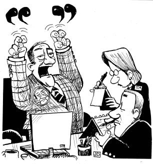 Yes, as Abe Lincoln said, "Bitches be crazy, dude." Excellent illustration by John Deering.