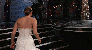 Possibly the only other person as perpetually clumsy as me ... but she has an Oscar. GIF found on sugarscape.