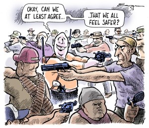 Oh, yeah ... soooooo safe ... Tim Eagan editorial cartoon found on GoComics.