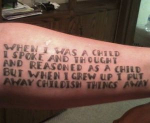 This is redundant ... and a bad idea for a tattoo. Image found on Pinterest.