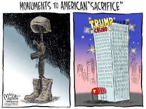 He's so right ... he's sacrificed lots of good taste. Editorial cartoon by Andy Marlette, Pensacola News-Journal.