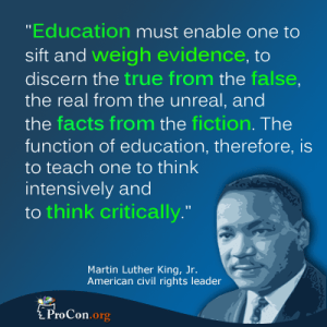 I guess Dr. King was wrong, if today's "education" is any indication. Image found on ProCon.