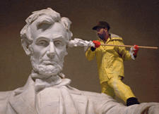 I'm pretty sure Lincoln didn't say, "Don't put that Q-Tip in your ear, dude." I could be wrong, though. Image found on ricksalmon.com.