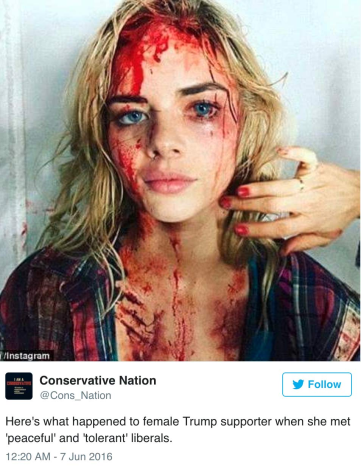 Seriously, that is some impressive makeup work ... Image found on Reddit.