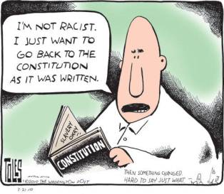 And that stuff about corporations being people is in there too, I swear! Editorial cartoon by Tom Toles, Washington Post.