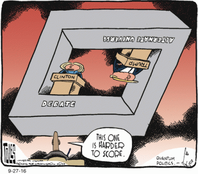 Even Escher couldn't make sense of that mess Monday. Editorial cartoon by Tom Toles, Washington Post.