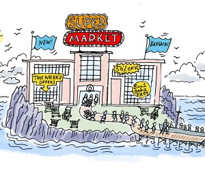 Or maybe the grocery store itself is an isle ... at least you wouldn't starve. Image found on Oxford Dictionaries blog.