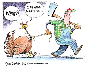 Well, you won the popular vote, but ... Editorial cartoon by Dave Granlund.