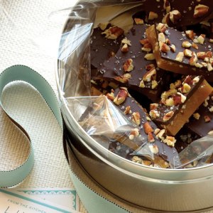 Pecan toffee ... drooooool. Before I became owned by the furry one, I used to make candy and cookies for gifts all the time. Now I'm afraid too much would be covered in hair. ;-) Image found on MyRecipes.