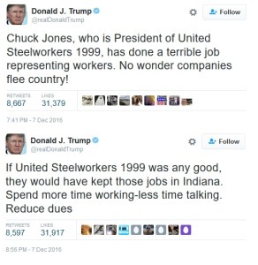 Gee, Chuck Jones, didn't you know you're not supposed to speak against The Donald? You totally deserve all those threats you've been getting (sarcasm, people!)! Image found on Wonkette.