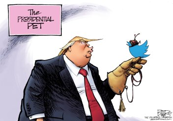 Because dogs and cats are for poor people and those who care about something other than themselves. Editorial cartoon by Nate Beeler, Columbus Dispatch.