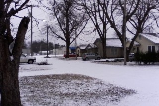 The street was covered. The yards ... not so much.