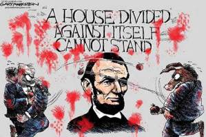 But it's clearly the other side's fault, and ONLY the other side's fault. Editorial cartoon by Gary Markstein, Creators Syndicate.