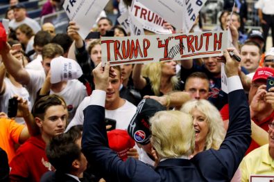 Truth? Seriously? Has the man ever said anything truthful? Image found on Toronto Star.