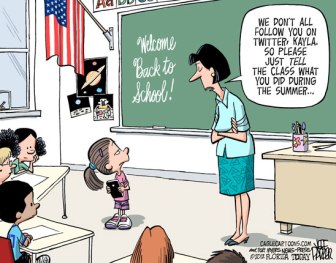 There are some people I'd follow if I were on Twitter, but the average Joe Schmo? Nah. Editorial cartoon by Jeff Parker, Florida Today.