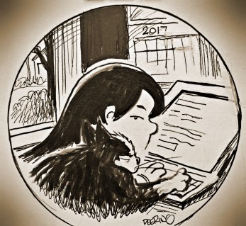 Pretty much every day with Luke. Rotten sweet boy. Illustration by my favorite artist/cartoonist, John Deering.